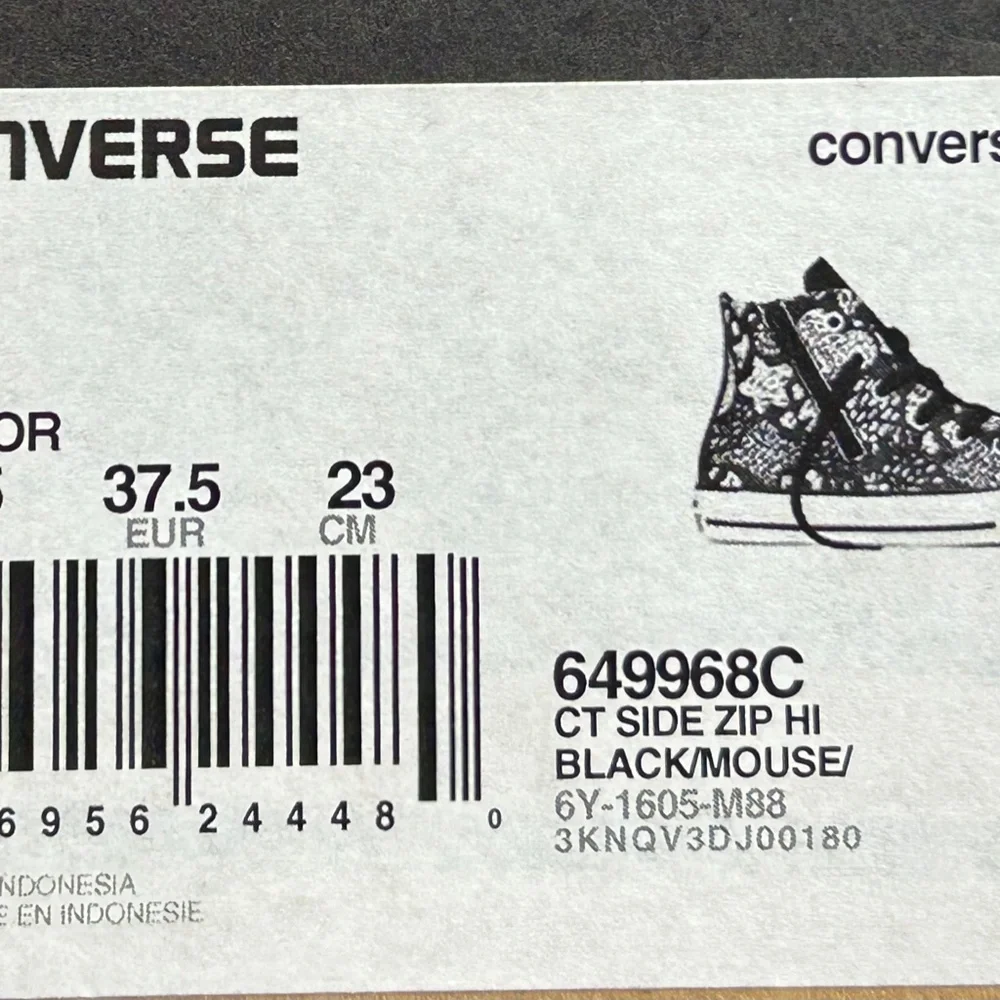 Converse Ct Side Zip Hi Black Mouse Shoes‎